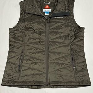 Columbia Women's Puffer Vest Brown, Size XL Full Zip with Omni Heat